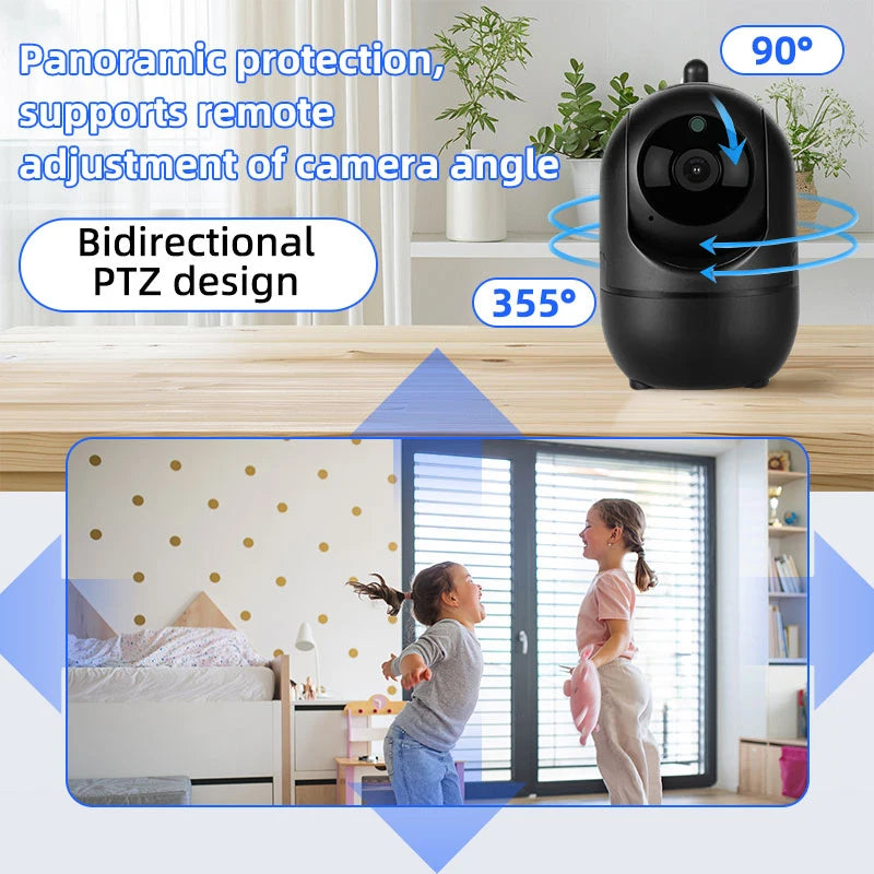 Monitor de bebé con cámara IP wifi de 296P (3 MP), Full HD, seguimiento automático, inalámbrica, audio bidireccional, visión nocturna, seguridad para el hogar inteligente.