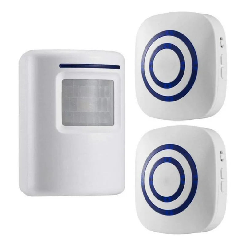 Alarma con sensor de movimiento, 38 melodías, alarma inalámbrica para entrada, seguridad para el hogar, negocios, detección de alertas con indicadores LED para interiores.