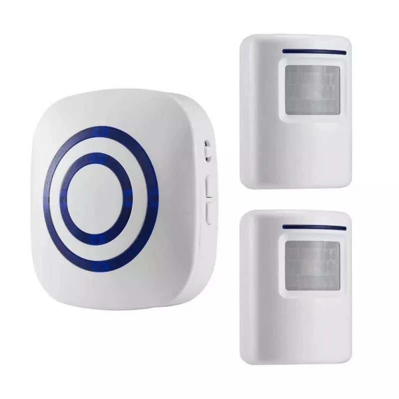 Alarma con sensor de movimiento, 38 melodías, alarma inalámbrica para entrada, seguridad para el hogar, negocios, detección de alertas con indicadores LED para interiores.