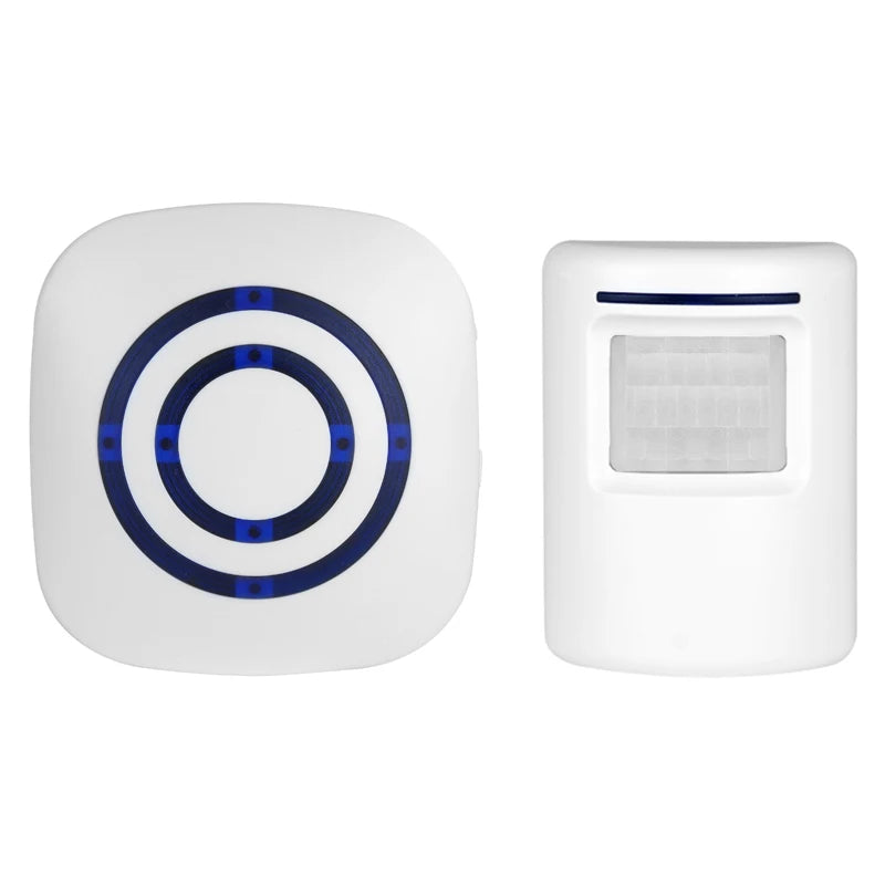 Alarma con sensor de movimiento, 38 melodías, alarma inalámbrica para entrada, seguridad para el hogar, negocios, detección de alertas con indicadores LED para interiores.