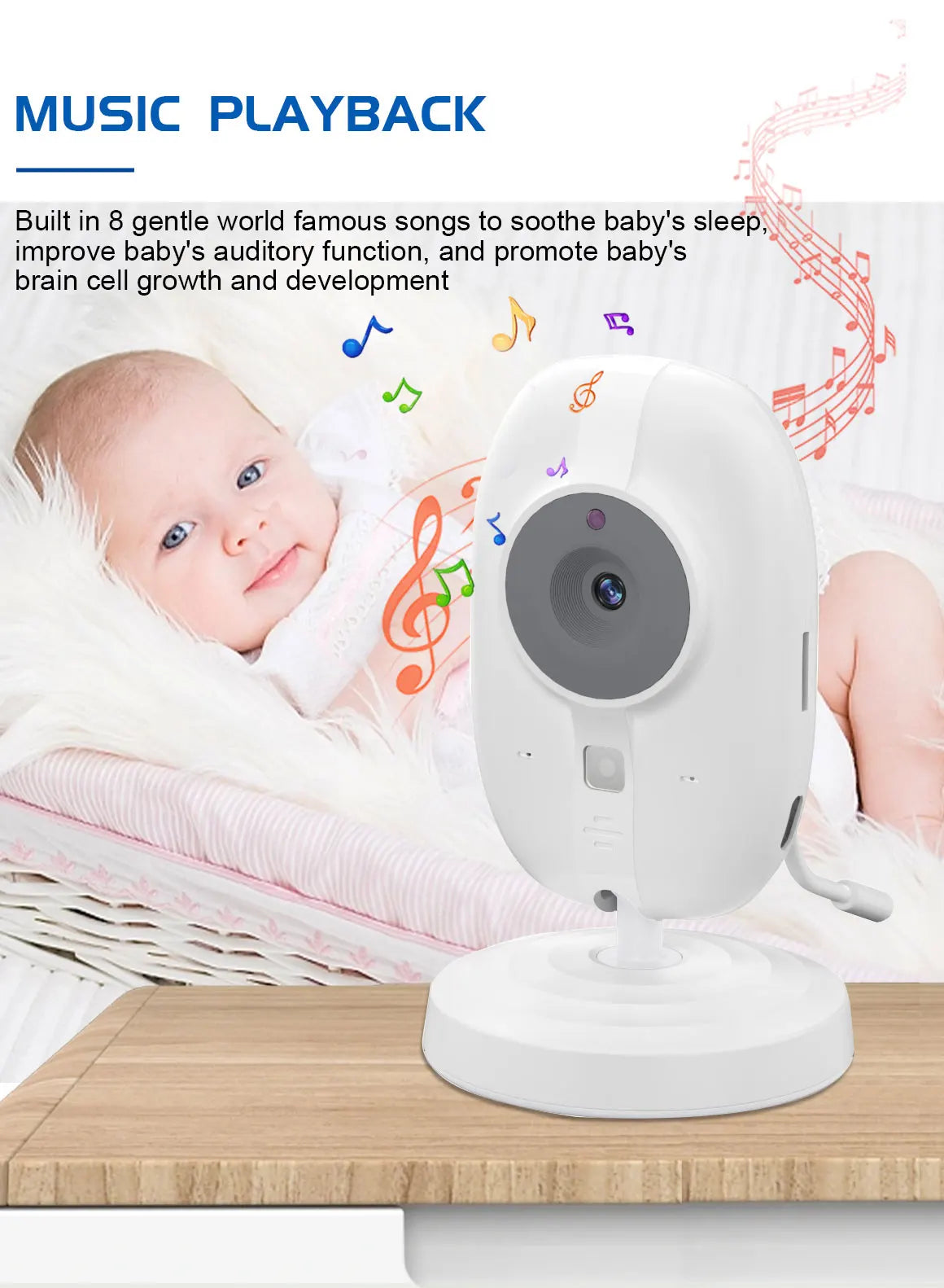 Monitor de Bebé 3,5 pulgadas Inalámbrico con Vídeo, Visión Nocturna, Control de Temperatura, Sin WiFi, Audio Bidireccional, Cámara de Seguridad Niñera