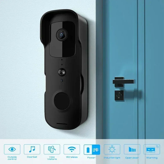 Timbre de puerta inteligente con video, impermeable, visión nocturna, visor, cámara FHD 1080P, intercomunicador visual digital, WIFI 2.4G, Tuya
