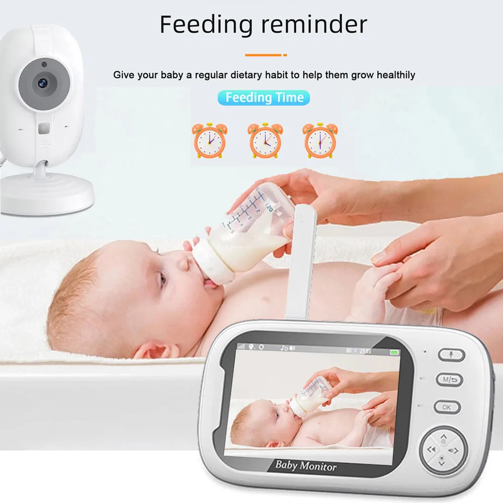 Monitor de Bebé 3,5 pulgadas Inalámbrico con Vídeo, Visión Nocturna, Control de Temperatura, Sin WiFi, Audio Bidireccional, Cámara de Seguridad Niñera