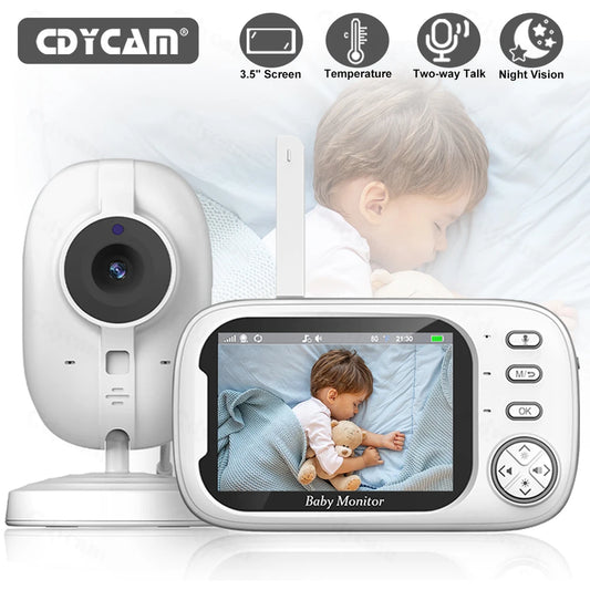 Monitor de Bebé 3,5 pulgadas Inalámbrico con Vídeo, Visión Nocturna, Control de Temperatura, Sin WiFi, Audio Bidireccional, Cámara de Seguridad Niñera