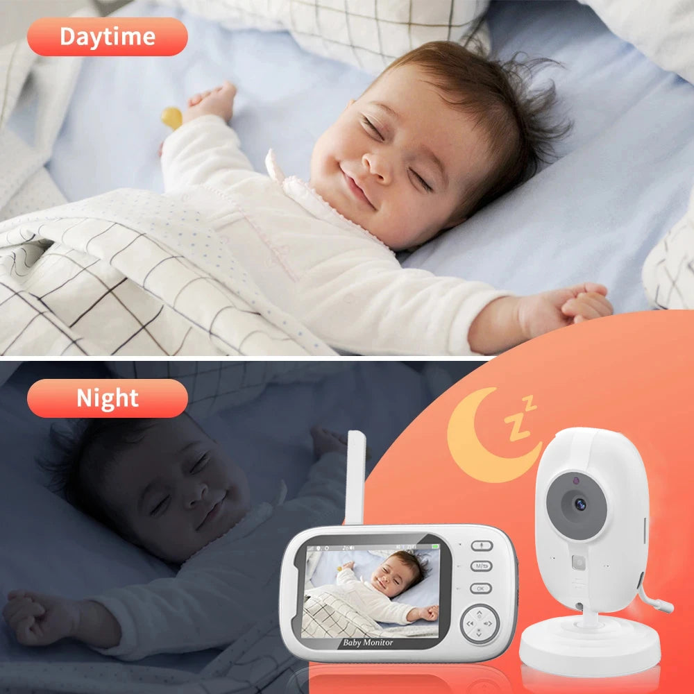 Monitor de Bebé 3,5 pulgadas Inalámbrico con Vídeo, Visión Nocturna, Control de Temperatura, Sin WiFi, Audio Bidireccional, Cámara de Seguridad Niñera