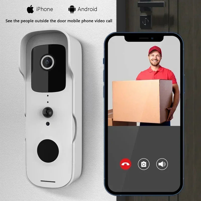 Timbre de puerta inteligente con video, impermeable, visión nocturna, visor, cámara FHD 1080P, intercomunicador visual digital, WIFI 2.4G, Tuya