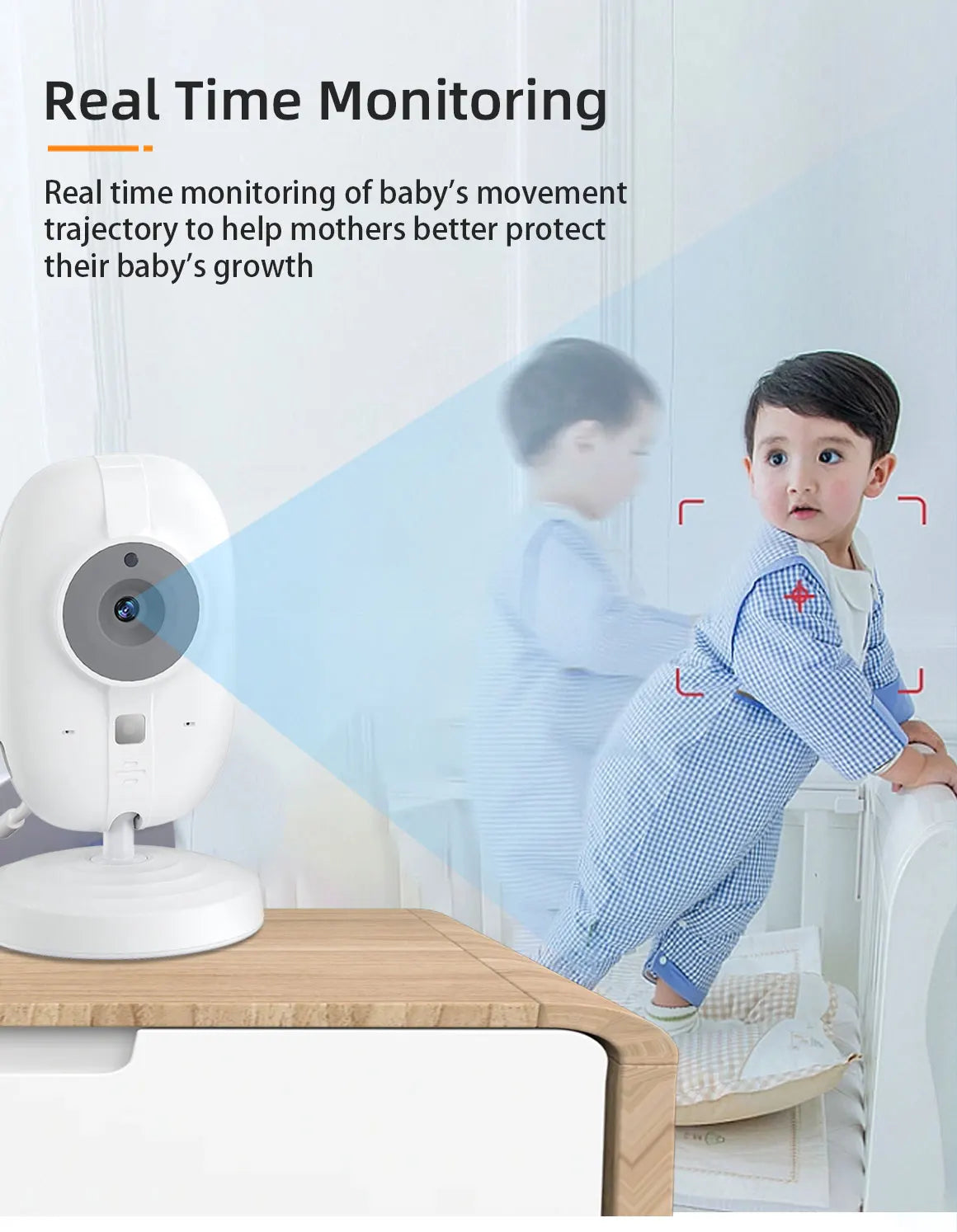 Monitor de Bebé 3,5 pulgadas Inalámbrico con Vídeo, Visión Nocturna, Control de Temperatura, Sin WiFi, Audio Bidireccional, Cámara de Seguridad Niñera