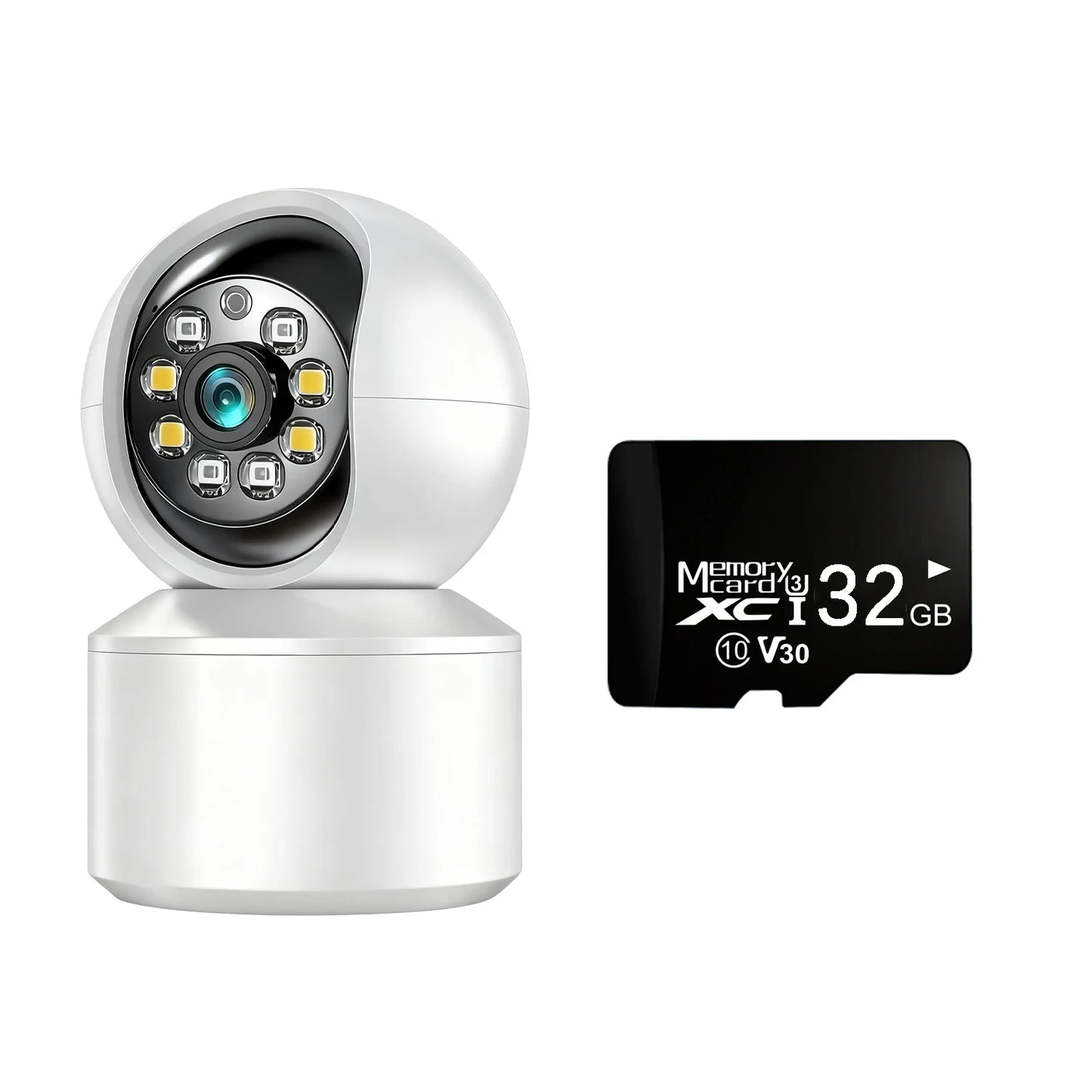 Cámara de vigilancia WiFi de 360°, videovigilancia inteligente de 5 MP, minimonitor de visión nocturna, protección para interiores, memoria de 64 GB, cámara IP inalámbrica