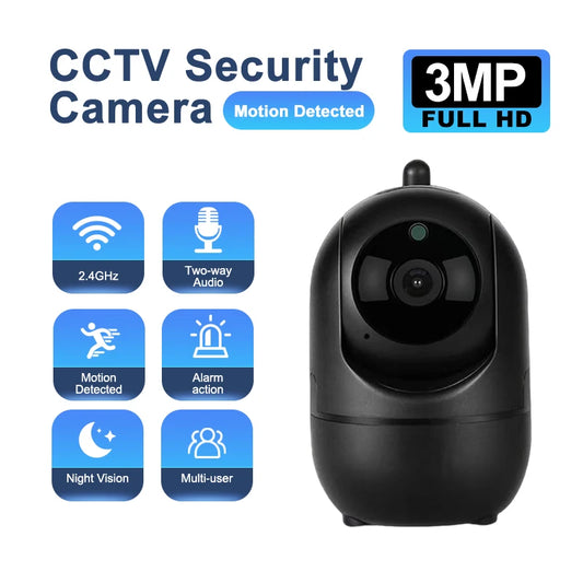 Monitor de bebé con cámara IP wifi de 296P (3 MP), Full HD, seguimiento automático, inalámbrica, audio bidireccional, visión nocturna, seguridad para el hogar inteligente.