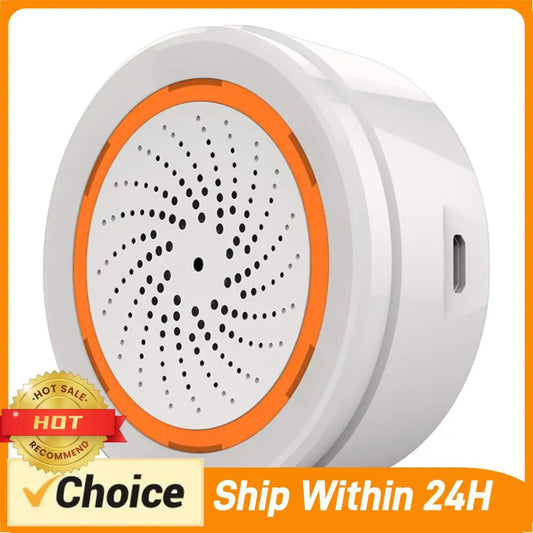 Alarma de sirena inteligente Tuya Zigbee con sensor de luz y sonido, sirena de alarma inteligente de 90 dB, control remoto por aplicación, sistema de protección de seguridad para el hogar