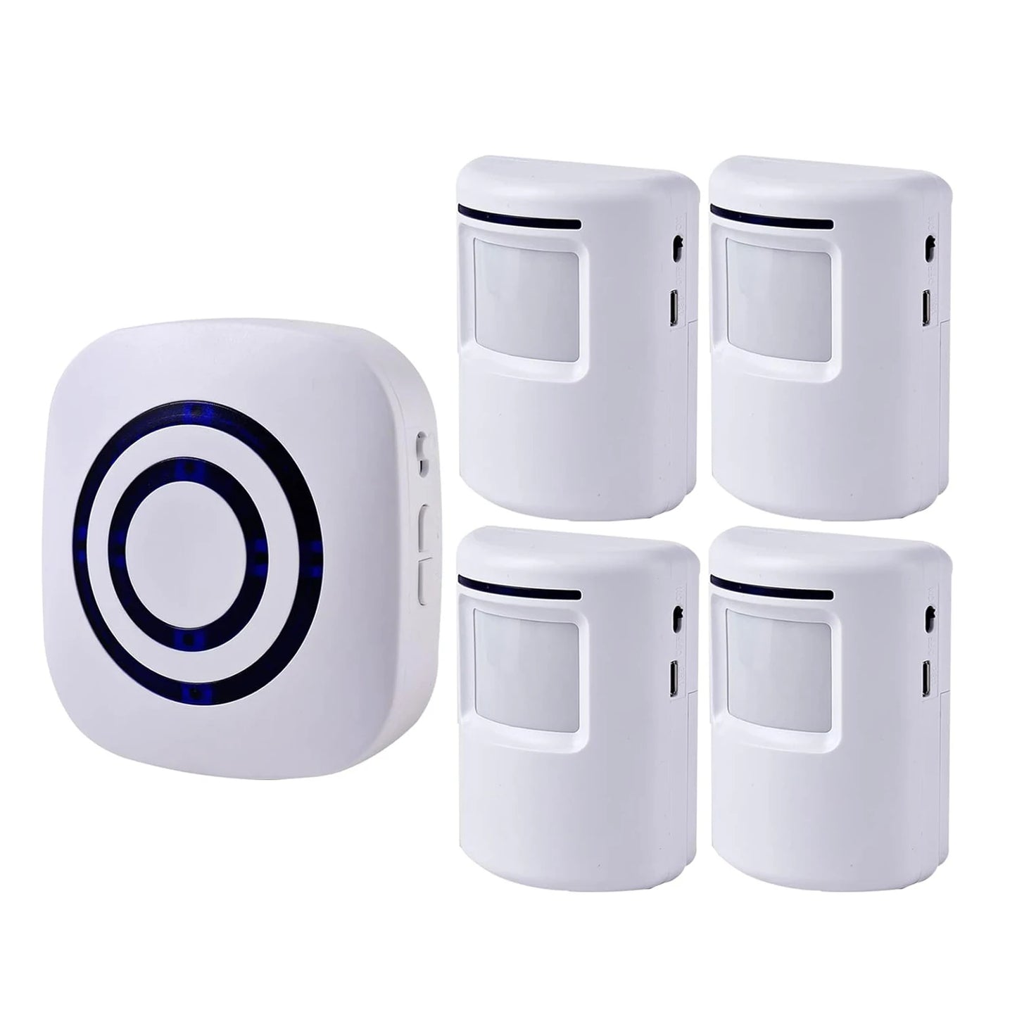 Alarma con sensor de movimiento, 38 melodías, alarma inalámbrica para entrada, seguridad para el hogar, negocios, detección de alertas con indicadores LED para interiores.