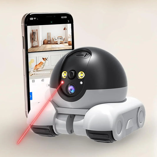 Cámara de vigilancia para mascotas | Cámara robot de 360°, cámara para bebés y mascotas, diálogo bidireccional, detección de movimiento, para perros, gatos, bebés y ancianos