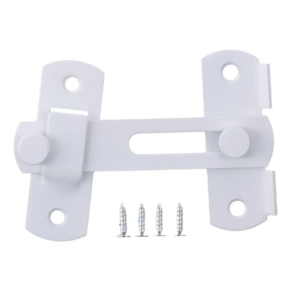 Pestillo de puerta, duradero, grande, fácil de usar, universal, de 4 pulgadas, blanco, de acero inoxidable, con cierre de seguridad para puerta de granero.