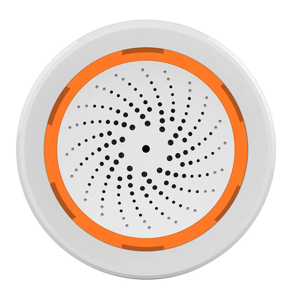 Alarma de sirena inteligente Tuya Zigbee con sensor de luz y sonido, sirena de alarma inteligente de 90 dB, control remoto por aplicación, sistema de protección de seguridad para el hogar