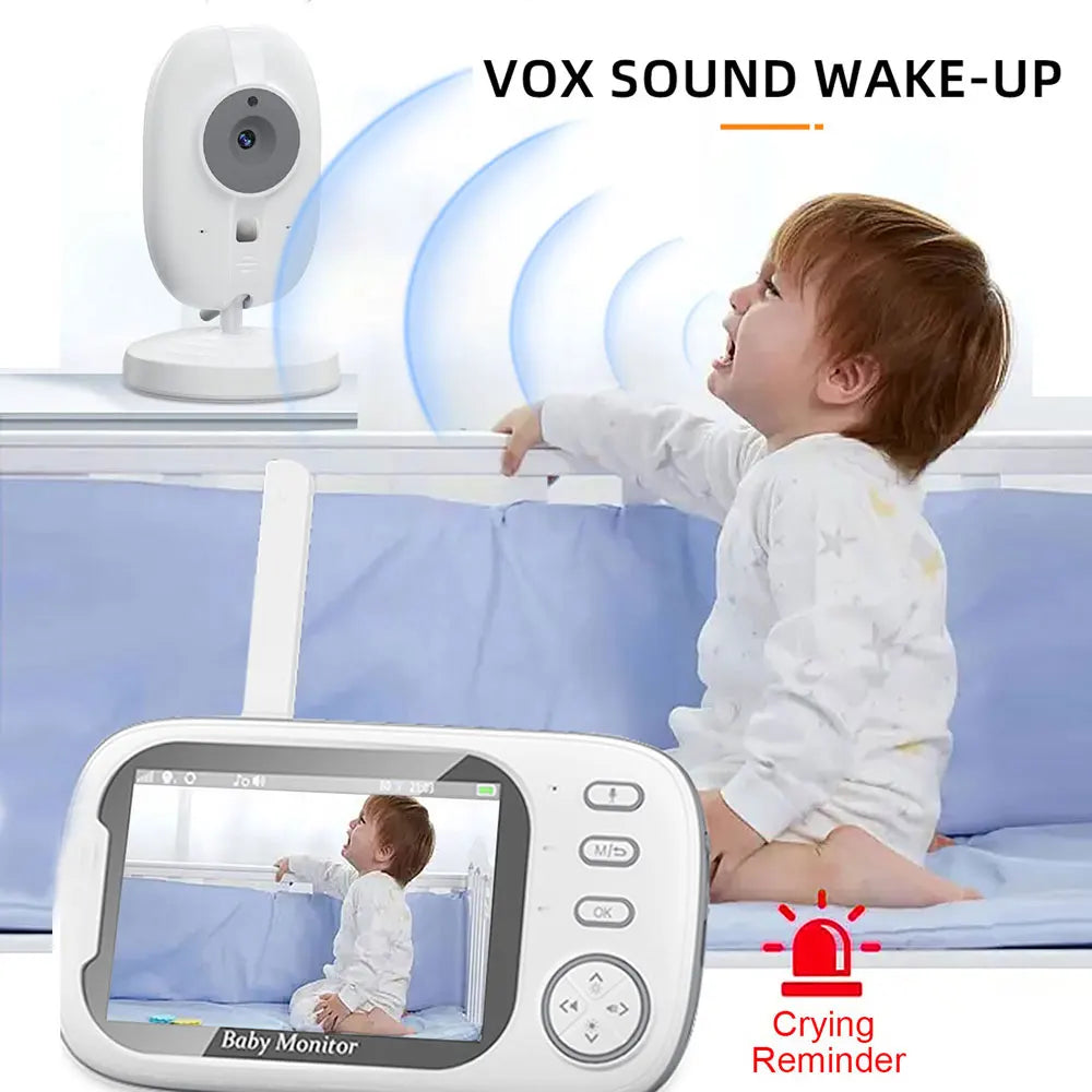 Monitor de Bebé 3,5 pulgadas Inalámbrico con Vídeo, Visión Nocturna, Control de Temperatura, Sin WiFi, Audio Bidireccional, Cámara de Seguridad Niñera