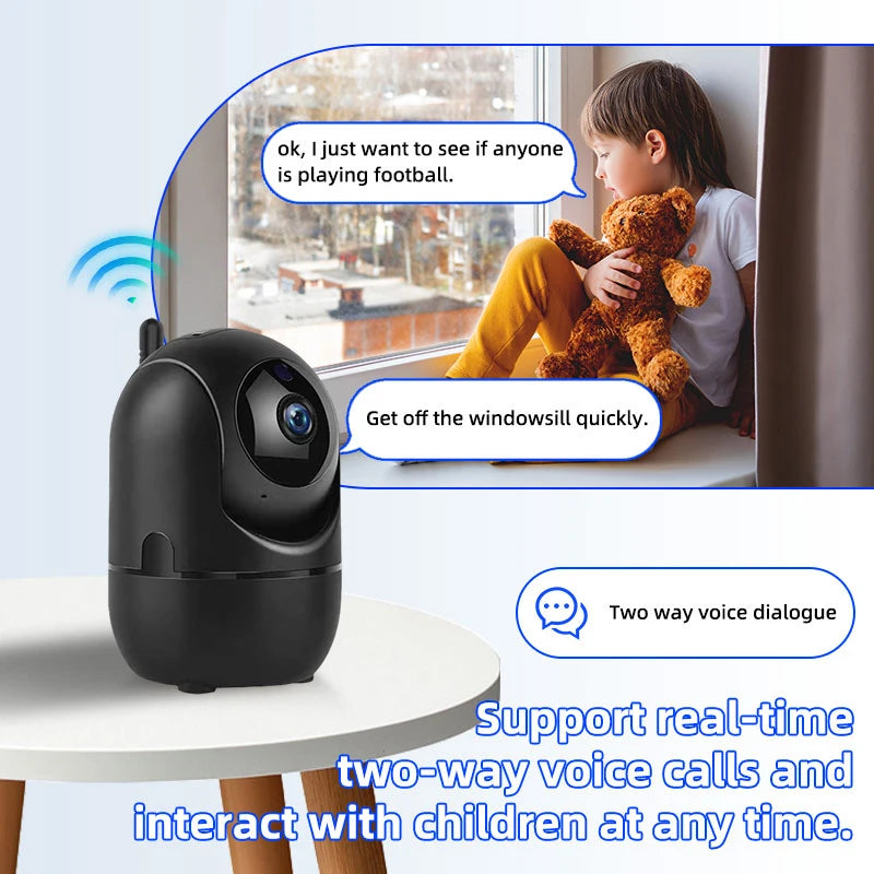Monitor de bebé con cámara IP wifi de 296P (3 MP), Full HD, seguimiento automático, inalámbrica, audio bidireccional, visión nocturna, seguridad para el hogar inteligente.