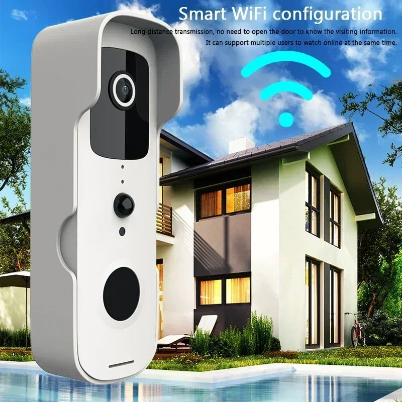 Timbre de puerta inteligente con video, impermeable, visión nocturna, visor, cámara FHD 1080P, intercomunicador visual digital, WIFI 2.4G, Tuya