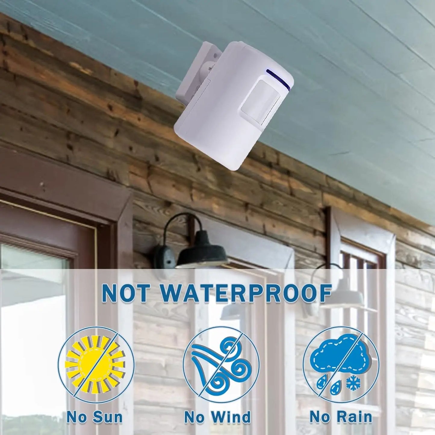 Alarma con sensor de movimiento, 38 melodías, alarma inalámbrica para entrada, seguridad para el hogar, negocios, detección de alertas con indicadores LED para interiores.